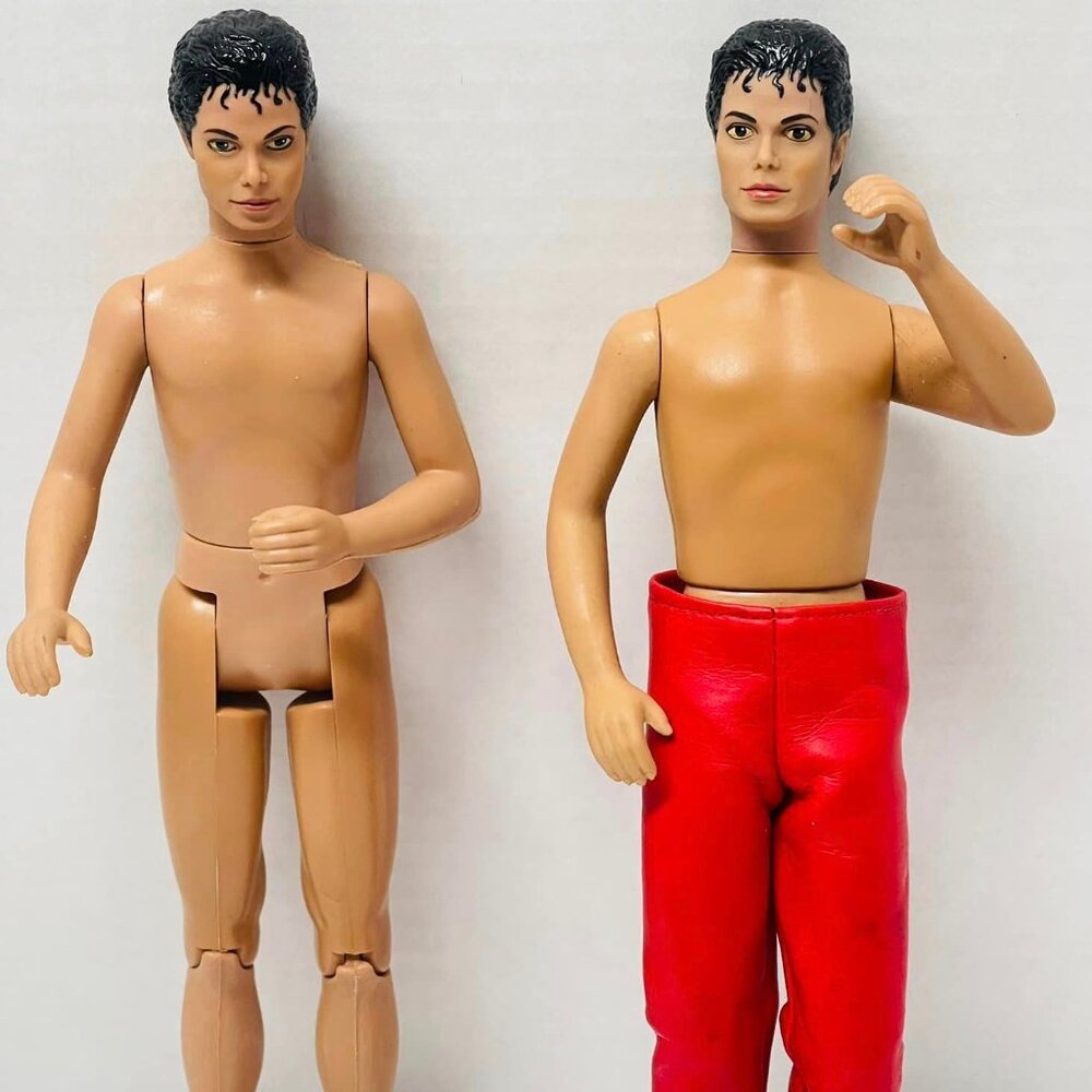 Vintage 1984 Michael Jackson 12" Action Figure Doll LJ~set of 2~MJJ productions